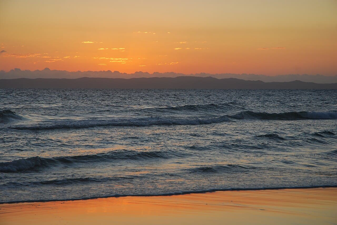 Sunrise over Moreton Island viewed from Woorim Beach, Bribie Island